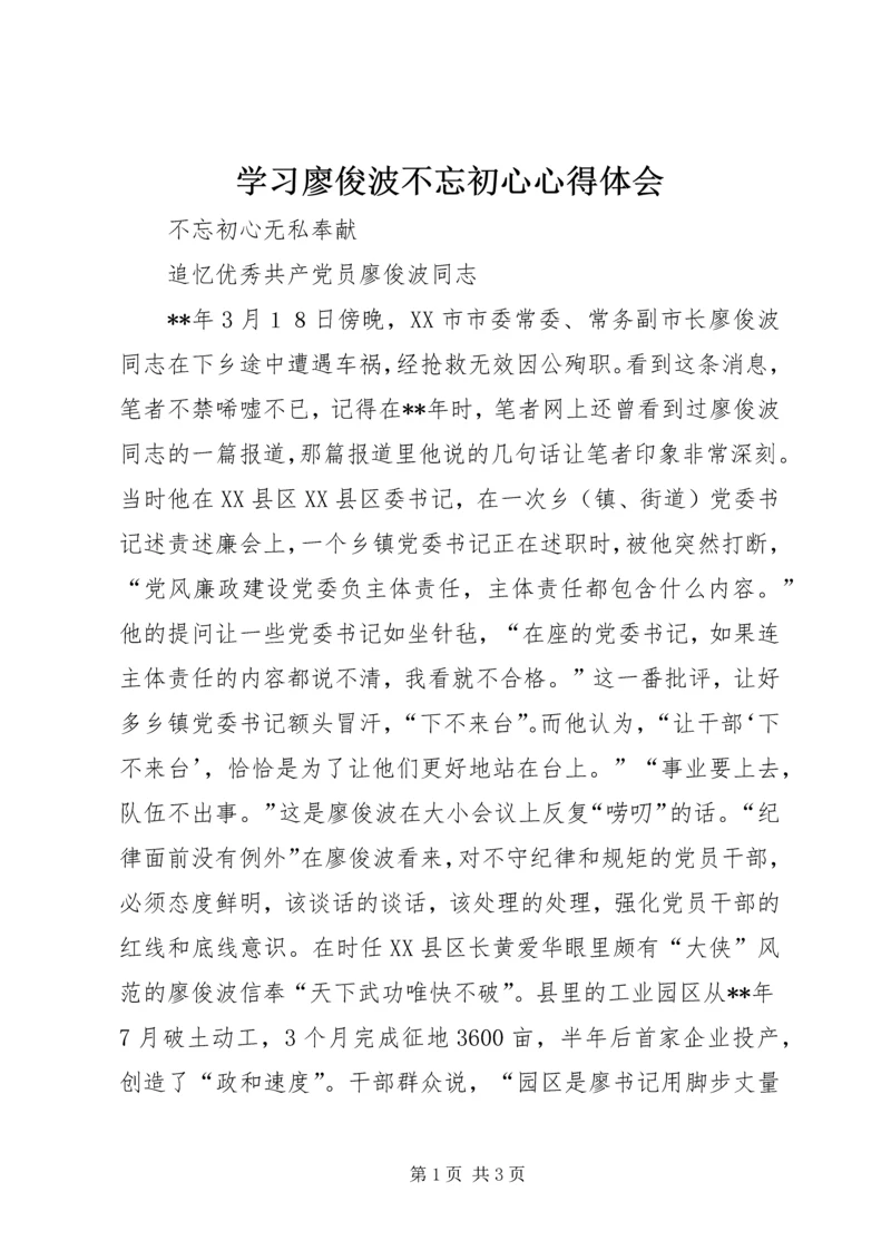 学习廖俊波不忘初心心得体会.docx