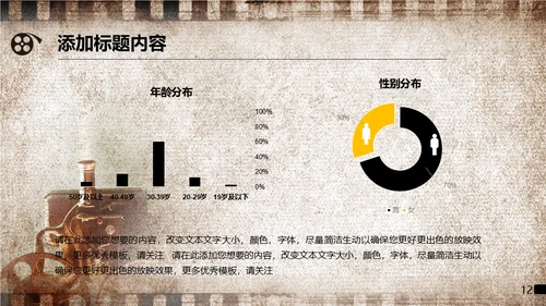 老电影《时代》回忆放映通用PPT模板