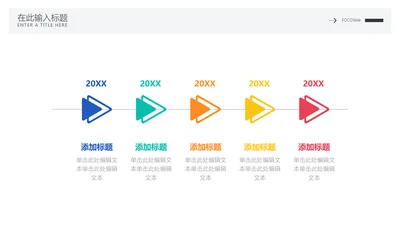 流程时间轴5项PPT内容页