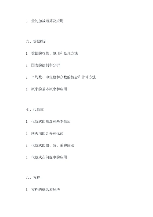 六年级上册数学的知识点