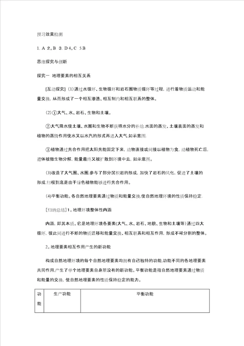 学案4：51自然地理环境整体性