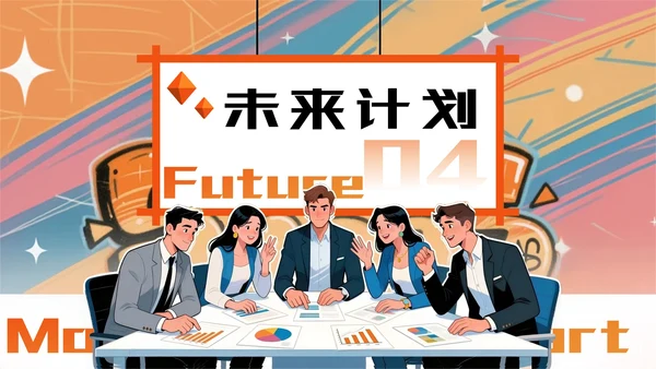 橙色潮流风营销报告PPT模板