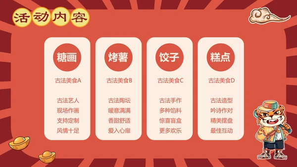 国潮新风金虎贺岁通用PPT模板