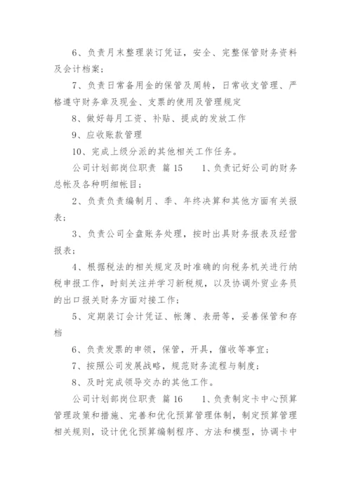 公司计划部岗位职责.docx