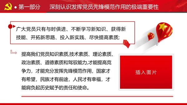 发挥党员先锋模范作用专题党课组支部PPT
