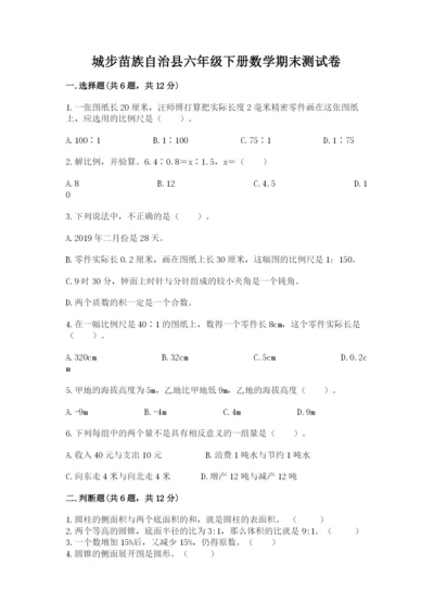 城步苗族自治县六年级下册数学期末测试卷精品.docx