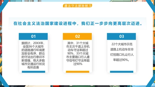 文明交通，你我同行城市交通堵车PPT模板