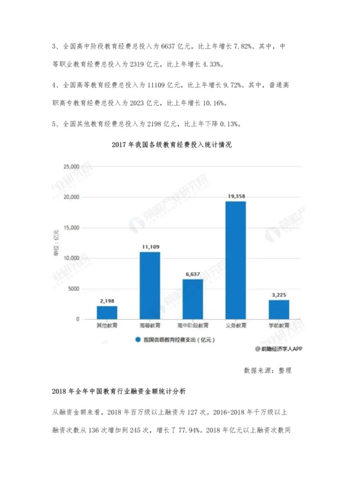 全年中国教育行业融资现状及趋势分析-预测将呈现四大投资趋势发展.docx