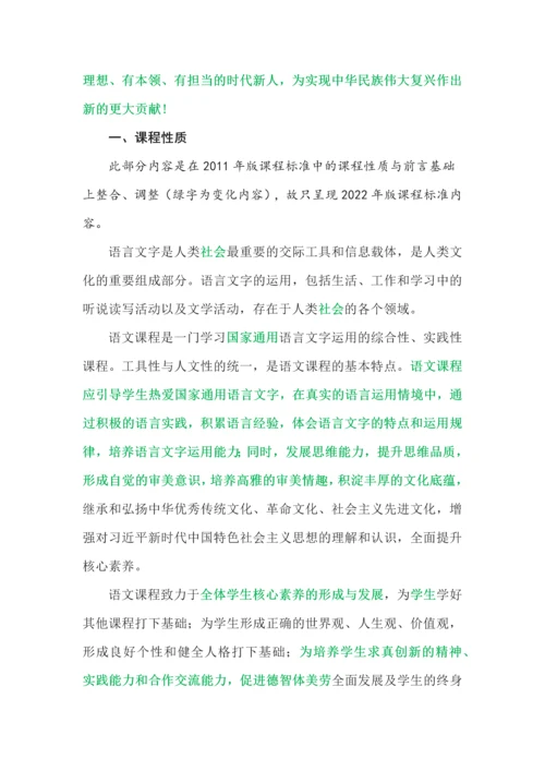 《义务教育语文课程标准（2022年版）》新变化.docx