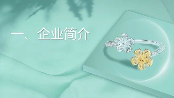 蓝色简约风饰品公司产品宣传PPT模板