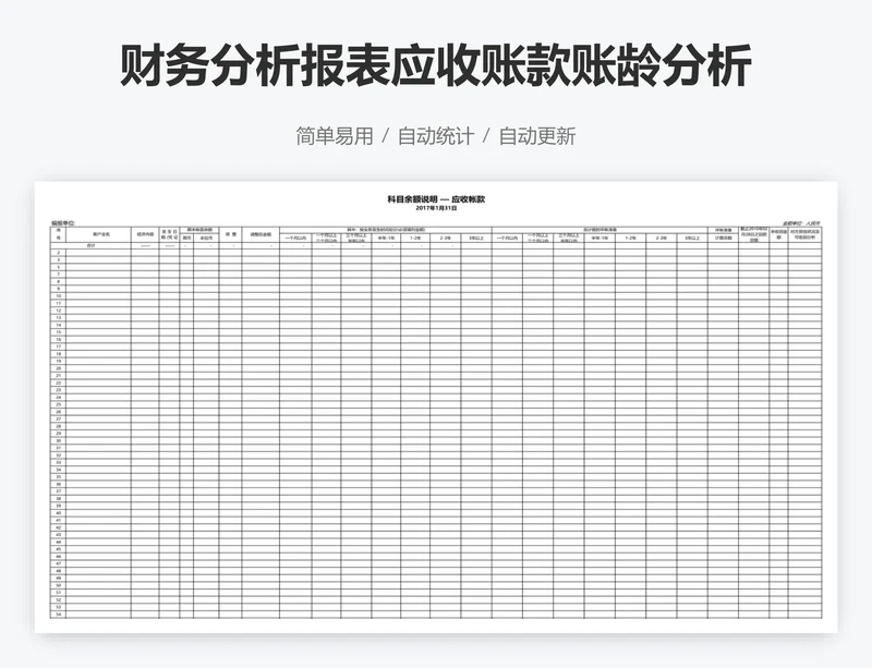 财务分析报表应收账款账龄分析表