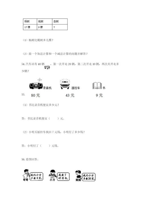 小学一年级下册数学应用题80道加答案解析.docx