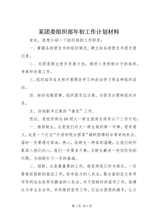 某团委组织部年初工作计划材料.docx