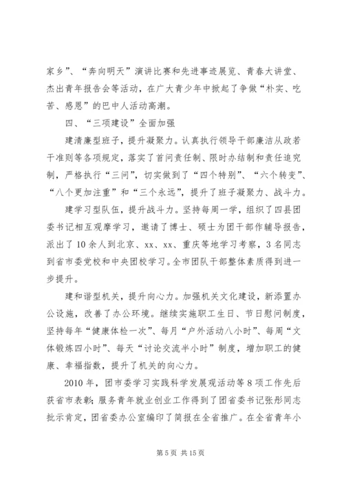 在团市委全委会上的工作报告.docx