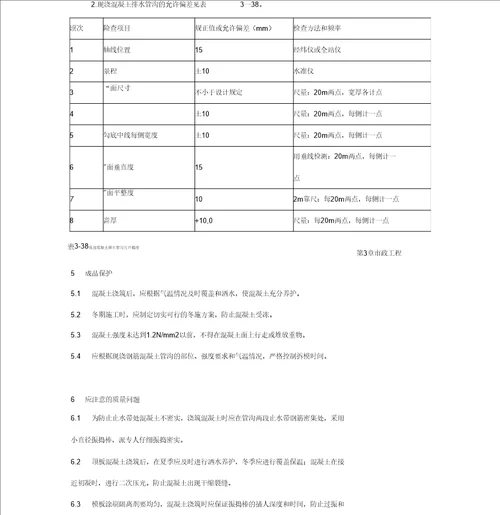 现浇钢筋混凝土排水沟施工方案