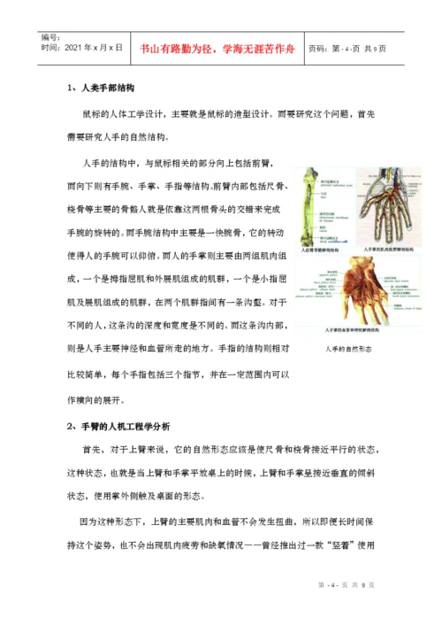 人机工程论文鼠标的设计.docx