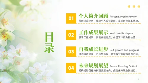 绿色小清新晋升述职报告PPT模板