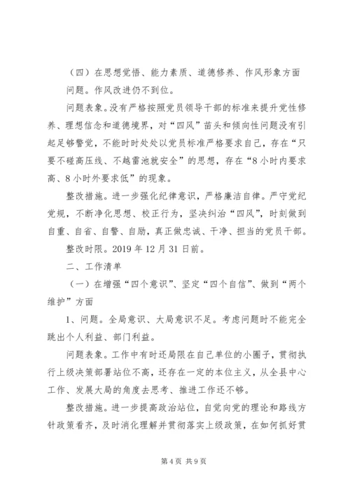 某某党员同志思想问题清单及整改措施.docx