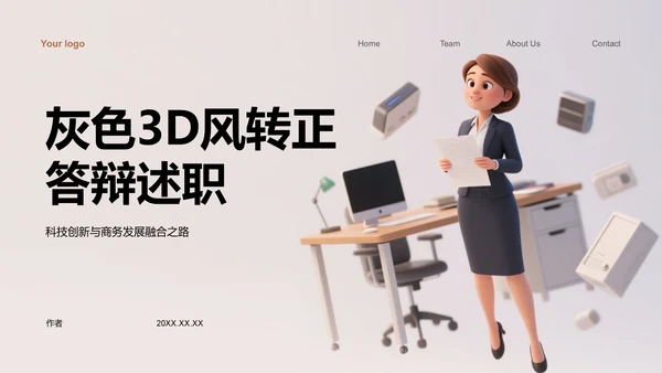 灰色3D风转正答辩述职