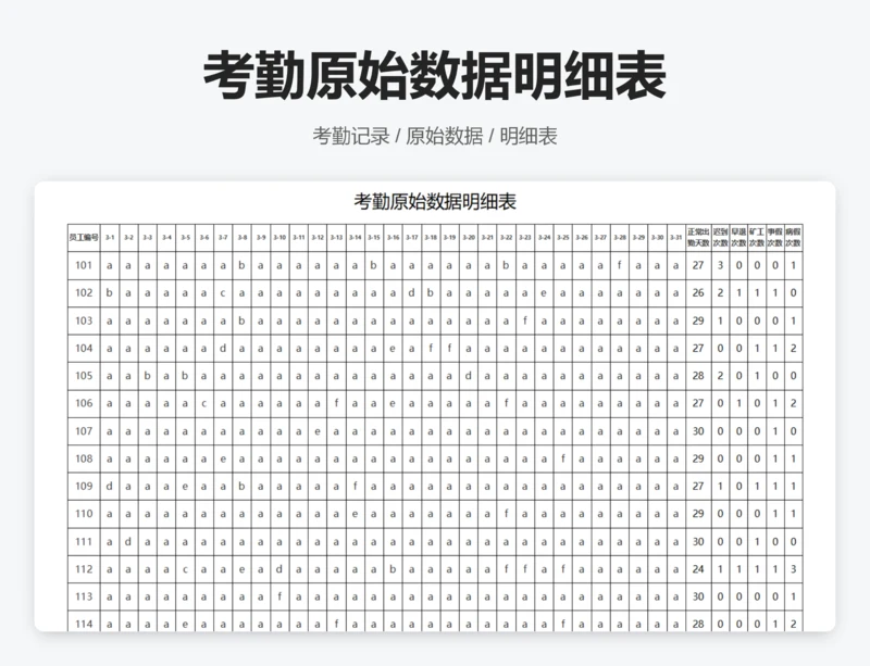 考勤原始数据表