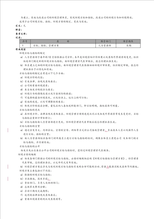 环境目标指标方案程序