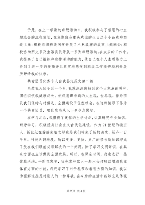 共青团员优秀个人自我鉴定范文.docx