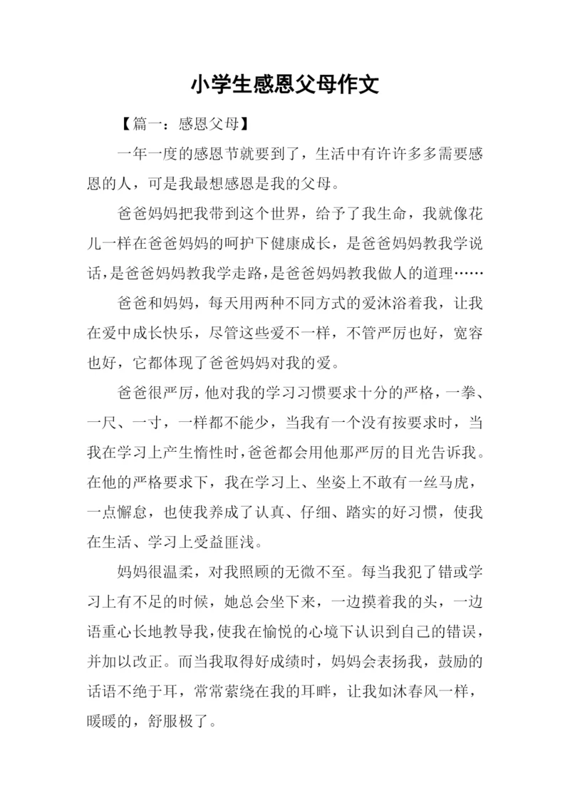 小学生感恩父母作文.docx