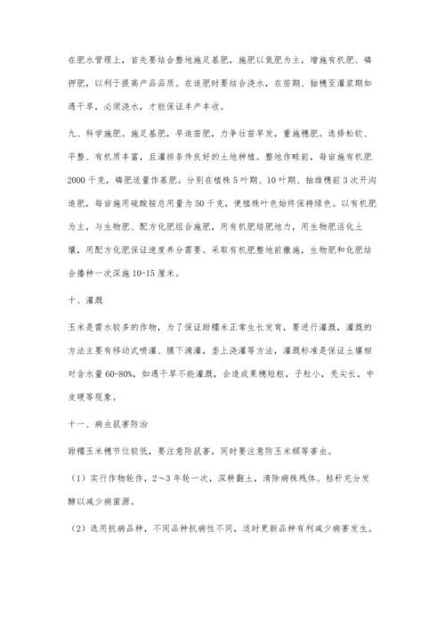 甜糯玉米栽培技术.docx