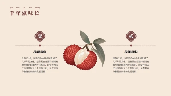 中国风工笔画《长安的荔枝》读书分享PPT模板