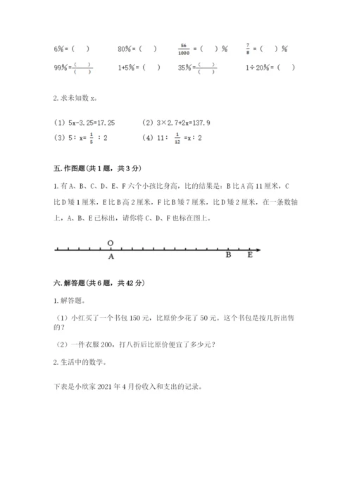 人教版六年级下册数学期末测试卷精品【全国通用】.docx