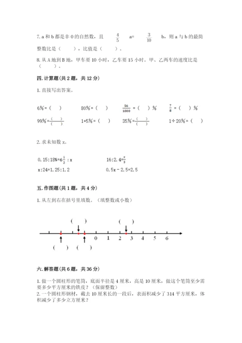 人教版六年级下册数学期末测试卷（考点提分）.docx