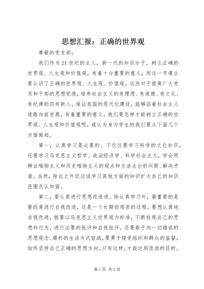 思想汇报：正确的世界观 (4).docx