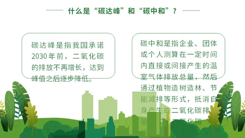 碳达峰碳中和科普生态宣传通用PPT模板