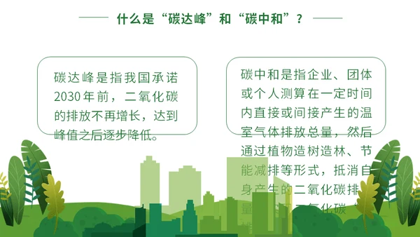 碳达峰碳中和科普生态宣传通用PPT模板