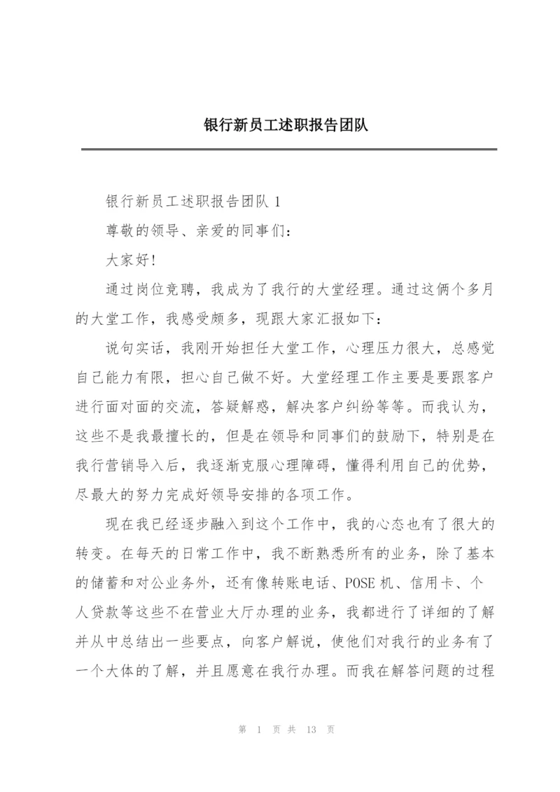 银行新员工述职报告团队.docx