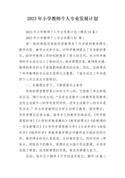 2023年小学教师个人专业发展计划.docx