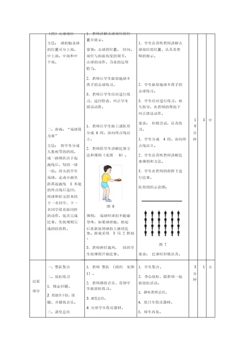 握拍方法、准备姿势和击球部位教案