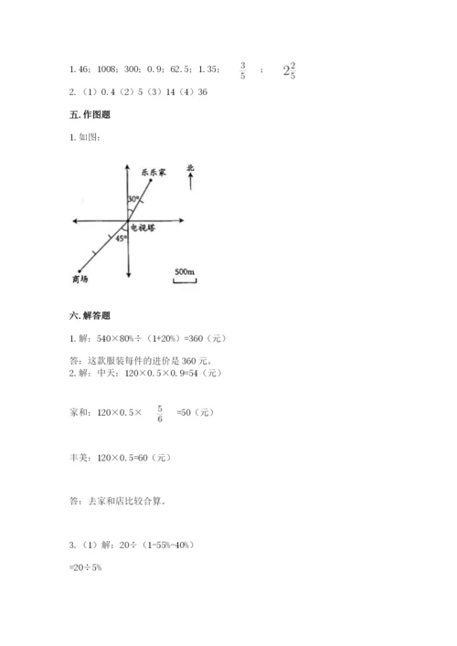 小学六年级下册数学期末卷含答案【考试直接用】.docx