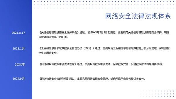 蓝紫渐变简约教育类网络安全课程PPT模板