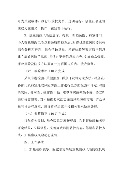 廉政风险防控机制建设工作实施专业方案.docx