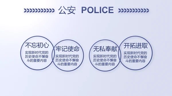 蓝色民警警察公安工作计划动态PPT