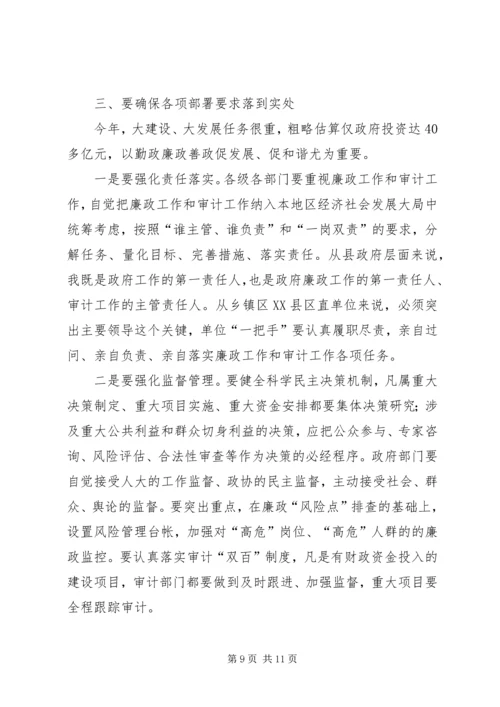 副县长在廉政暨审计会讲话.docx