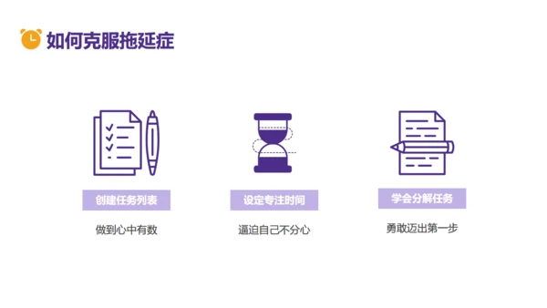 拒绝拖延症时间管理教育通用PPT模板