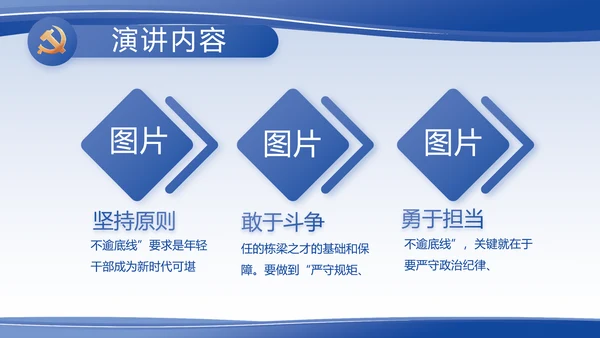 蓝色大气党支部党建述职报告动态PPT