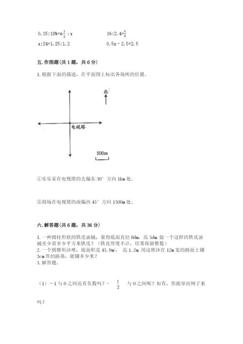 人教版六年级下册数学期末测试卷附答案（突破训练）.docx