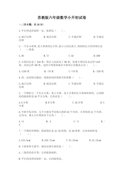 苏教版六年级数学小升初试卷（夺冠）.docx