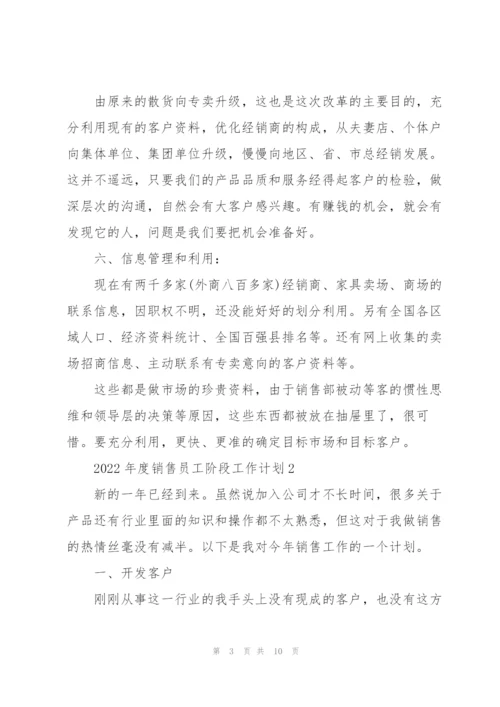 2022年度销售员工阶段工作计划.docx