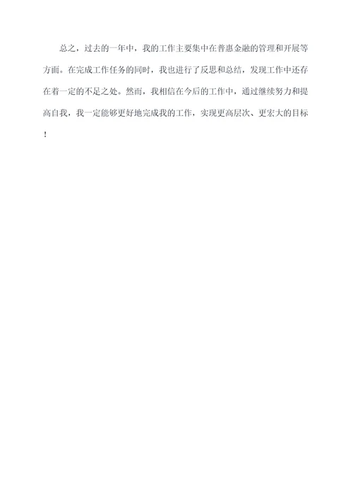 普惠经理个人总结