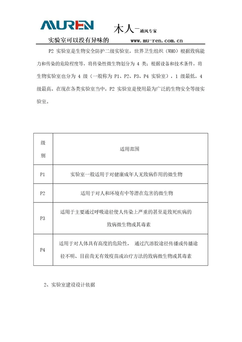 P2生物实验室建设标准