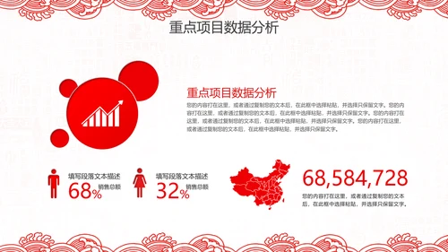 2019猪年新年春节喜庆红色剪纸PPT